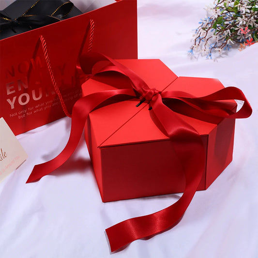 Black Red Heart Shaped Gifts Box With Bows Valentines Day Presents Packaing Boxes Anniversary Surprise Gifts Wedding Decorations - ShopperDeals.shop