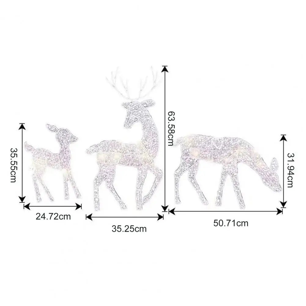 2D LED Lighted Deer Family Figurine Cozy Holiday Outdoor Garden Decoration Led Deer Family Figurine for Christmas Outdoor Yard - ShopperDeals.shop