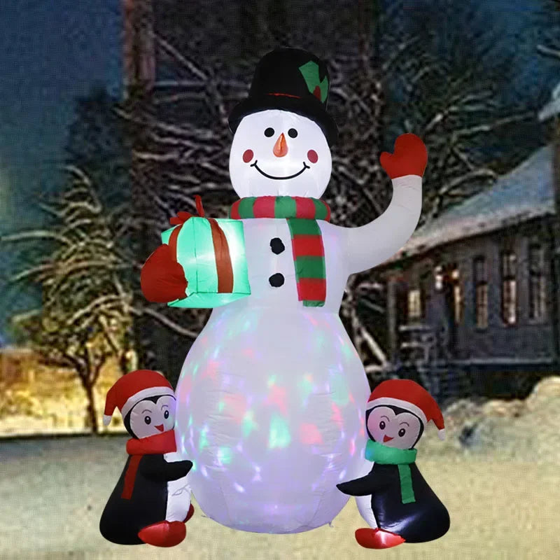 1.8m Christmas Decoration Inflatable Toy Gift Snowman Penguin Built-in LED Lights Indoor Outdoor New Year Party Garden Decor - ShopperDeals.shop