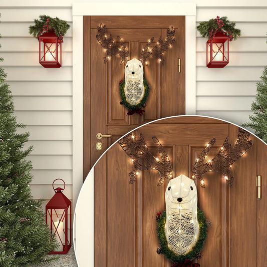 🎄 Lighted Christmas Wall Decor: Festive Reindeer Head! 🦌 - ShopperDeals.shop