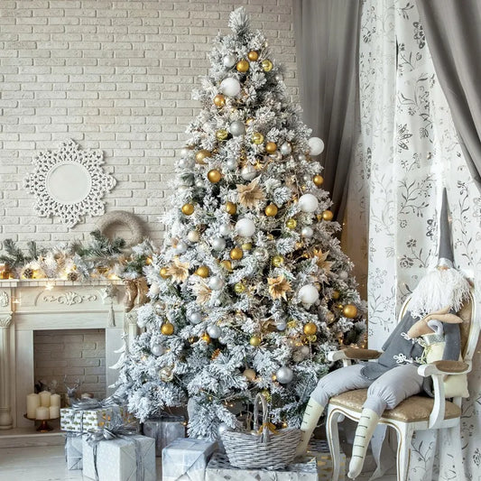 Large Luxury Encrypted White Snow PVC Christmas Tree with Bracket for Home, Outdoor Mall, Living Room Party, Holiday Decoration - ShopperDeals.shop